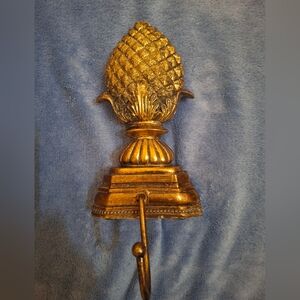 Vintage Brass Gold 9" Pineapple Wall Hook Or Sconce